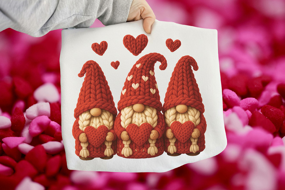 Crochet Valentines Gnome PNG, an Illustration by CraftArtStudio (Photo 1 of 4)