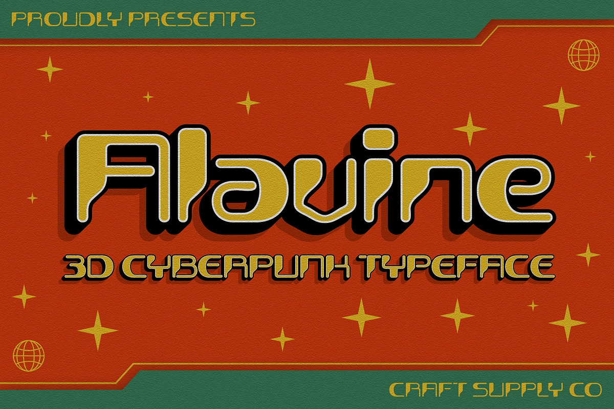 Alavine 3D, a Sans Serif Font by Craft Supply Co. (Photo 1 of 8)