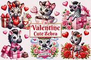 Valentine Cute Zebra Clipart Bundle, a Seasonal Illustration by Craft Nest (Thumbnail 1 of 5)