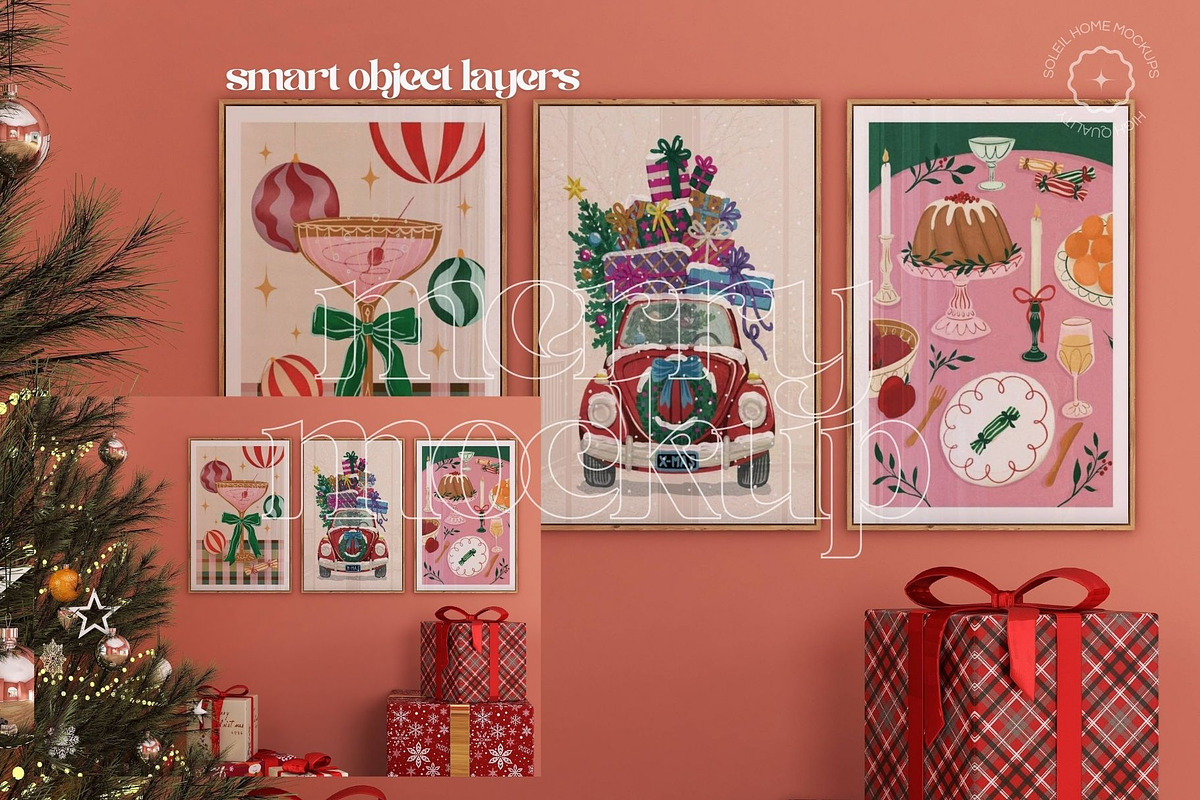 Christmas frame mockup bundle —MERRY, a Product Mockup by SoleilHomeMockups (Photo 3 of 12)