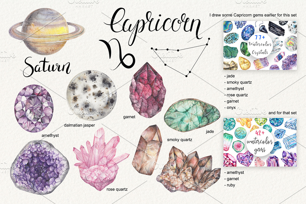 Birthstones Planets Zodiac Crystals, an Illustration by Alena Solonshchikova (Photo 5 of 13)