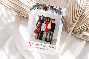 Merry Christmas Photo Card PSD, a Card Template by By Stephanie Design