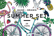 SUMMER set, a Decorative Illustration by Tanya Akhmett (Thumbnail 1 of 2)