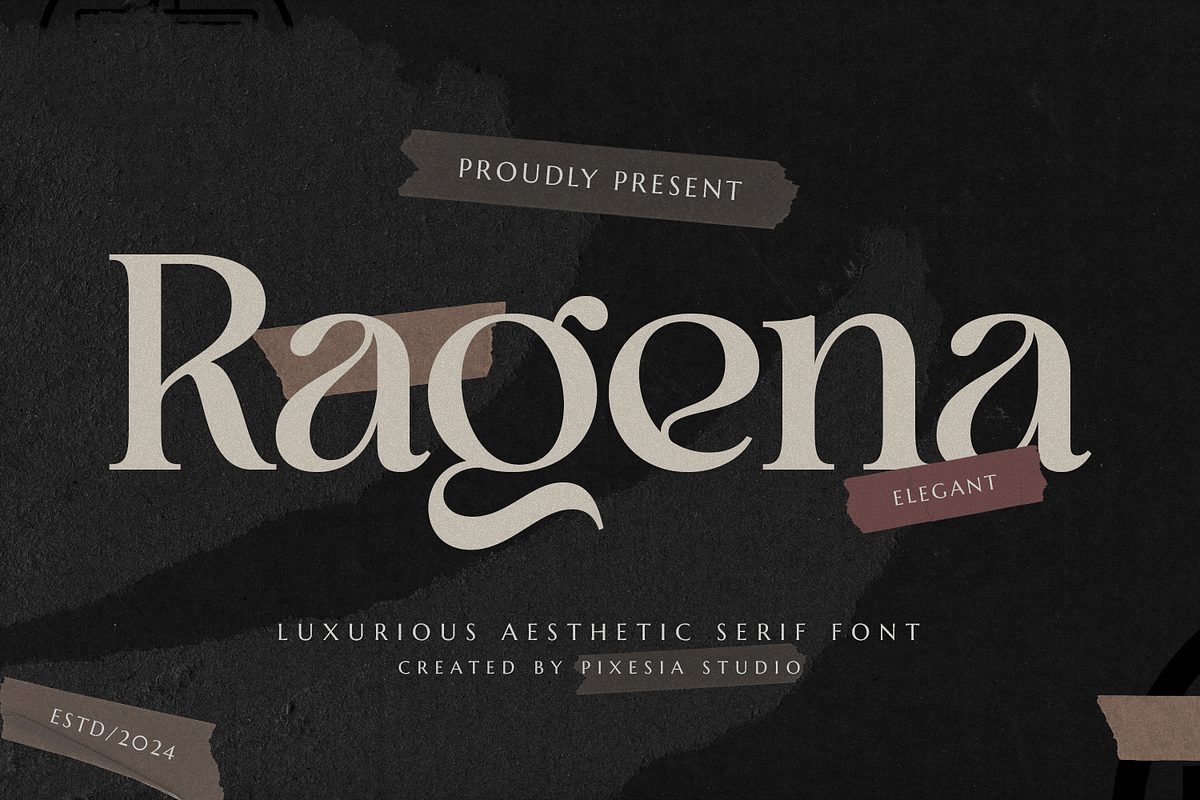Ragena - Bold Serif Font, a Serif Font by Pixesia Studio (Photo 1 of 10)