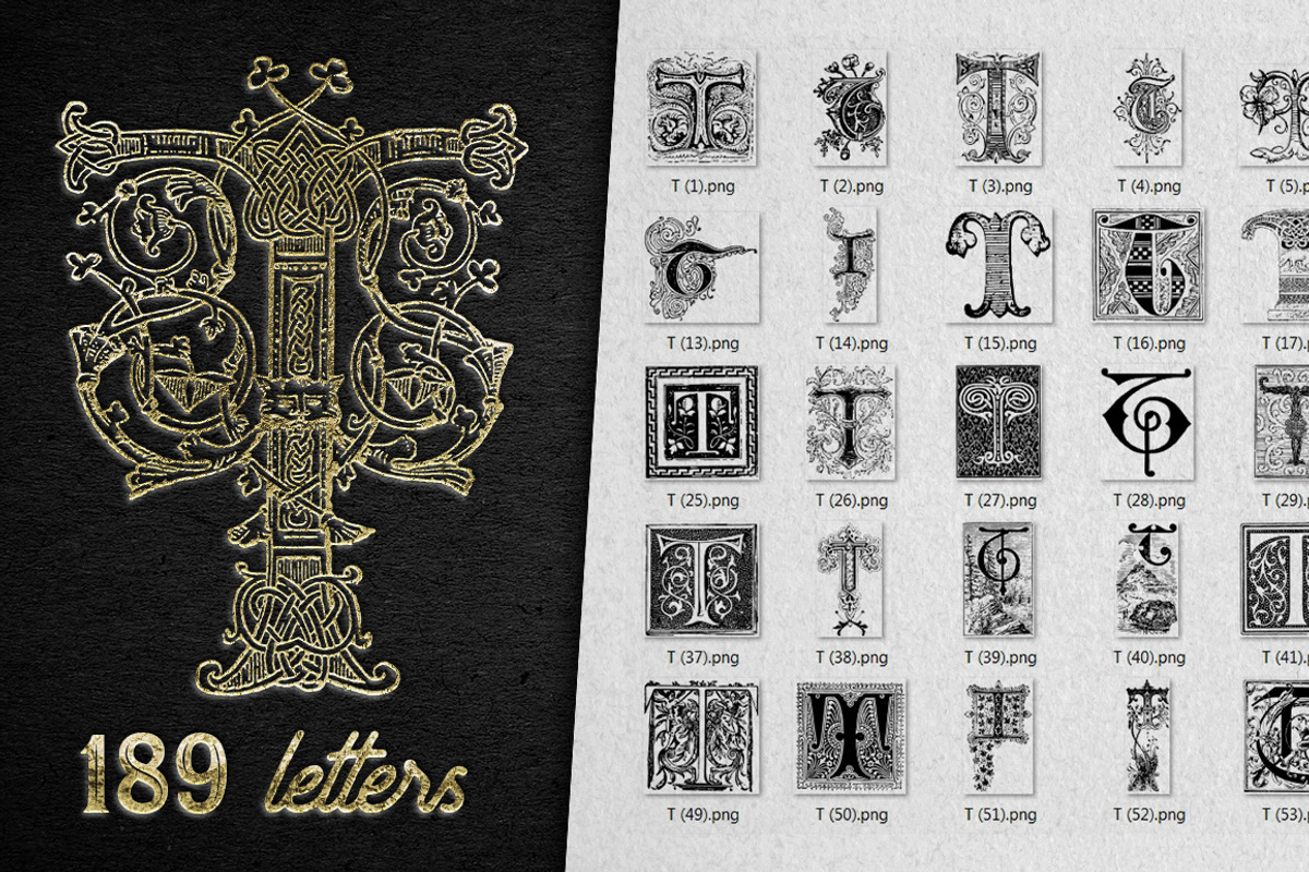 28 IN 1 VINTAGE LETTERS COLLECTION, a Symbol Font by Graphic Spirit (Photo 22 of 31)