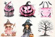 Pink Halloween Clipart, Halloween PN, an Illustration by Libby Wishes (Thumbnail 4 of 7)