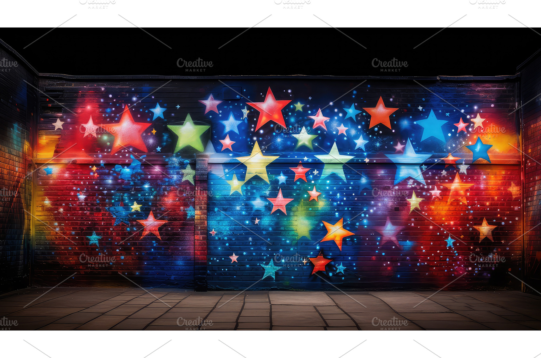 vibrant grafitti stars ai generated, a Background Photo by pikepicture