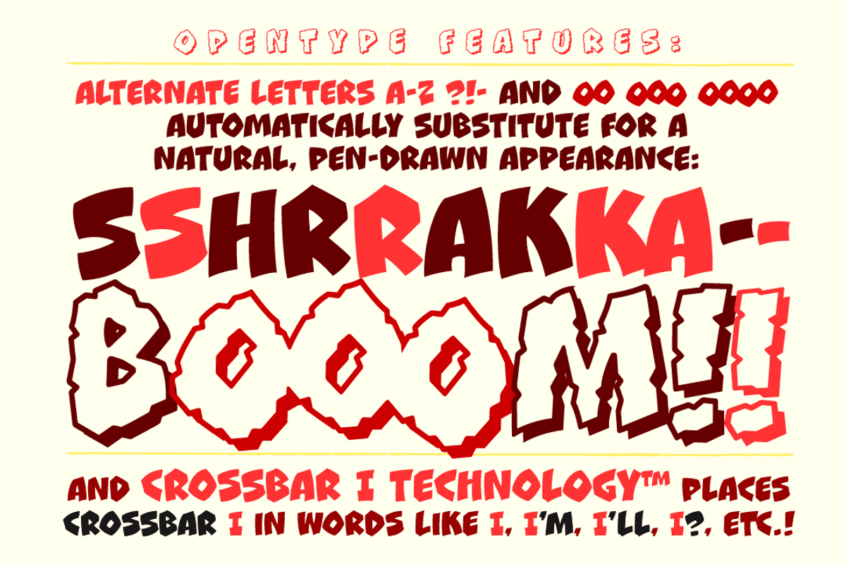 Clobberin' Time - ultrabold comic FX, a Handwritten Font by Comicraft Fonts (Photo 5 of 6)