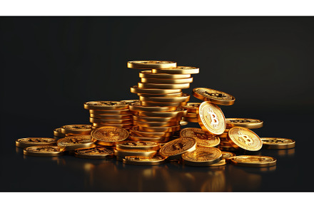 A 3D pile of golden coins isolated, a Business Photo by ZinetroN