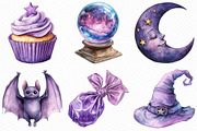 Watercolor Pastel Purple Halloween, an Illustration by Craft Nest (Thumbnail 3 of 6)