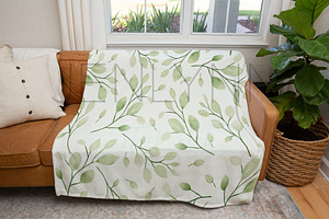 Minky Blanket On Couch Mockup LH22