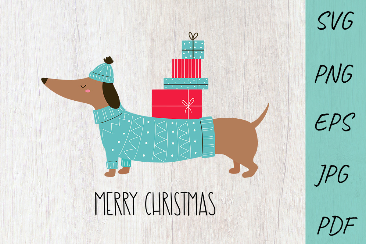 Christmas Dachshund Illustration, an Animal Illustration by Irina Ostapenko (Photo 2 of 3)