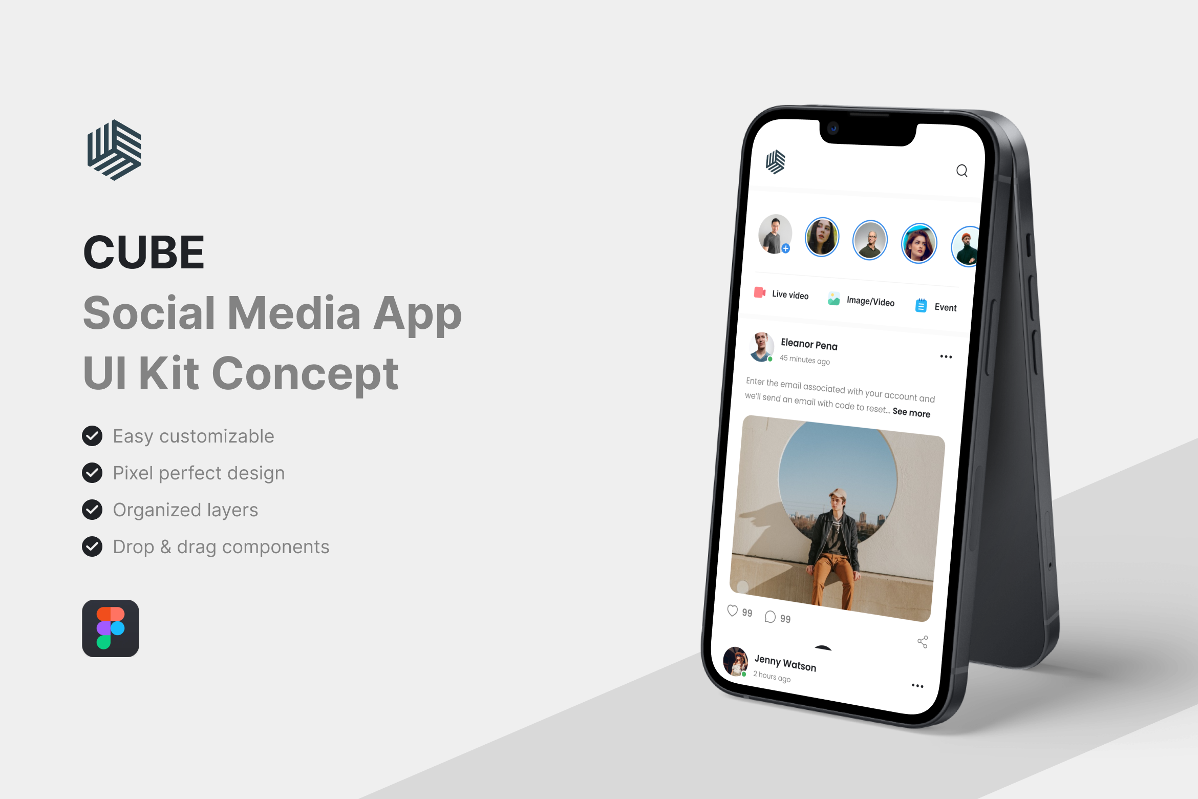 CUBE - Social Media App UI Kit, an UI Kit Template by iDoodle Studio