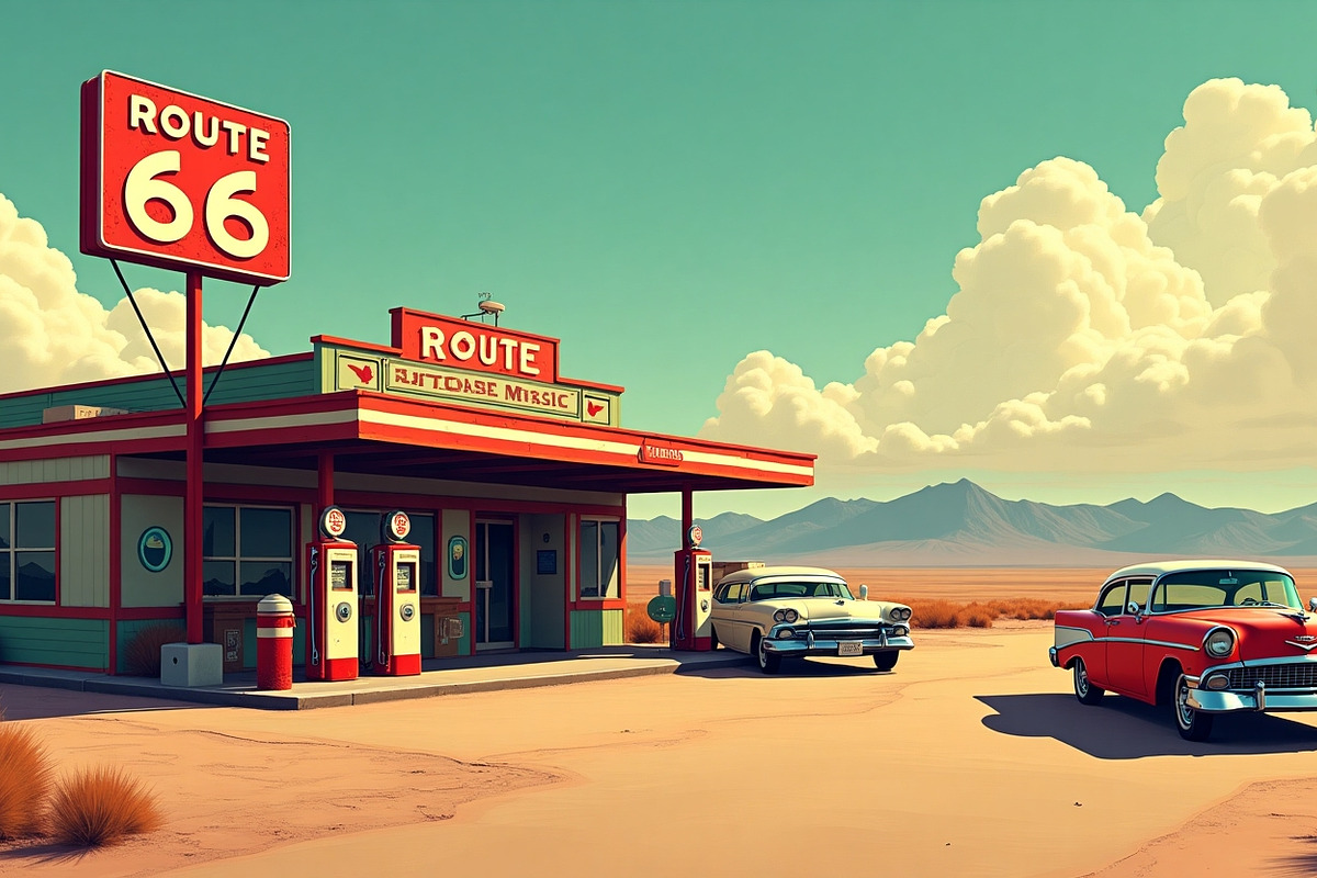 6 Retro Route 66 Gas Station Photos, an Industrial Photo by adenpinkstore (Photo 7 of 7)