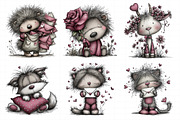 Whimsical Valentine Animals Clipart, an Illustration by Daily.Designs (Thumbnail 6 of 8)