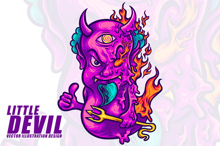 Little Devil and Bat Pattern
