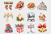 Watercolor Santa's Village Clipart, a Seasonal Illustration by Design Market (Thumbnail 3 of 5)