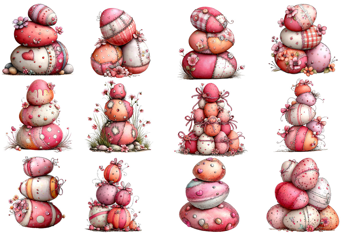 Whimsical Easter Eggs Stack Clipart, an Illustration by Designworld (Photo 5 of 7)