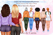 Best Friends Clipart, Soul Sisters, a Person Illustration by ArtedeCatrin (Thumbnail 1 of 10)