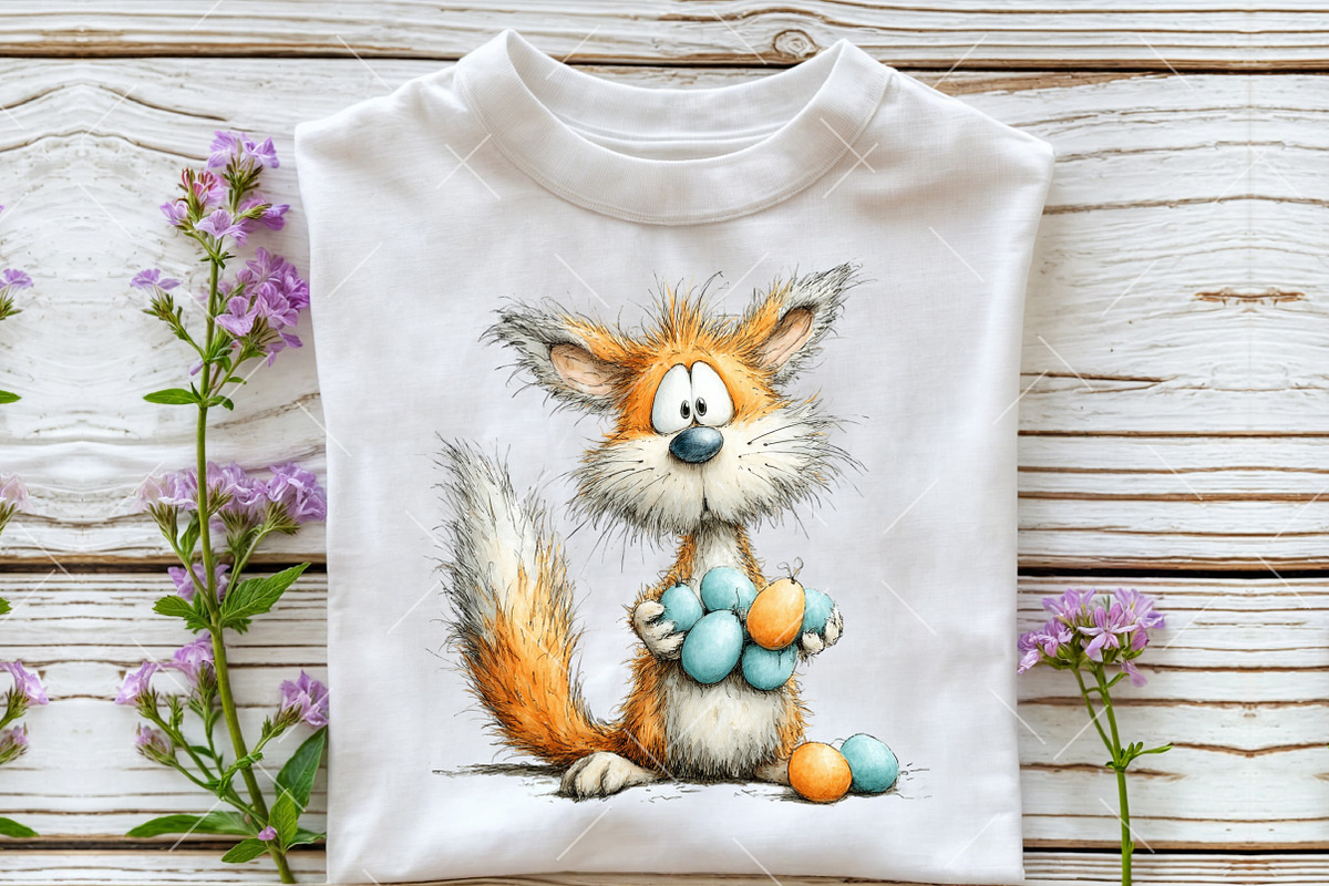 Whimsical Funny Easter Fox Clipart, an Illustration by OK Design (Photo 6 of 6)
