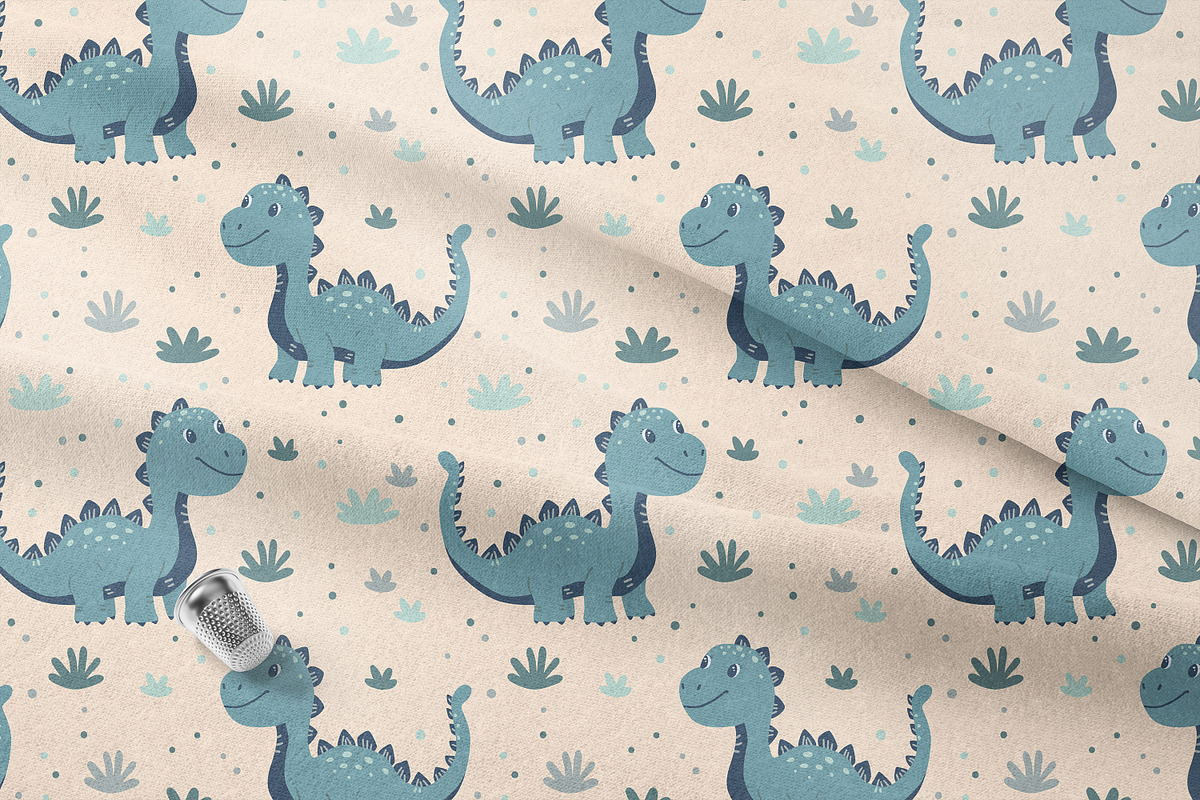 Childrens Cute Dino Patterns, a Pattern Graphic by Naty Art (Photo 4 of 9)