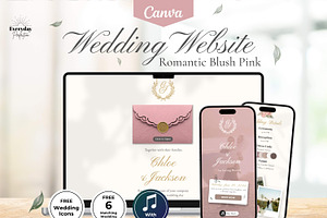 Romantic Blush Pink Wedding Website