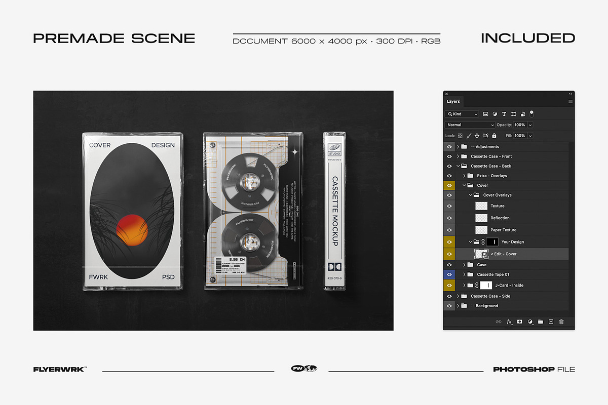 Cassette Mockup Bundle, a Product Mockup by FLYERWRK (Photo 14 of 16)