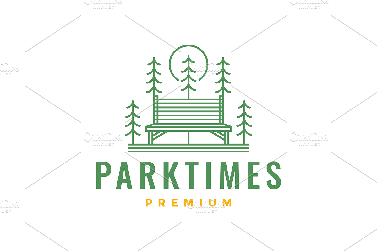 park chair relax line logo design, a Branding & Logo Template by devastd