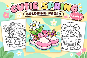 Cutie Spring Coloring Pages Vol. 2, a Seasonal Illustration by Inkivelle Studio