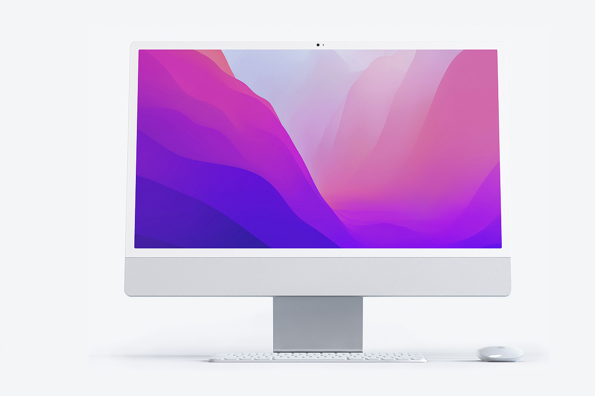 12 Ultra-Realistic iMac 24 Mockups, an iPad Mockup by Smotrow Related (Photo 9 of 15)