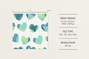 Blue hearts, a Pattern Graphic by Olena Kuznietsova (Thumbnail 4 of 9)