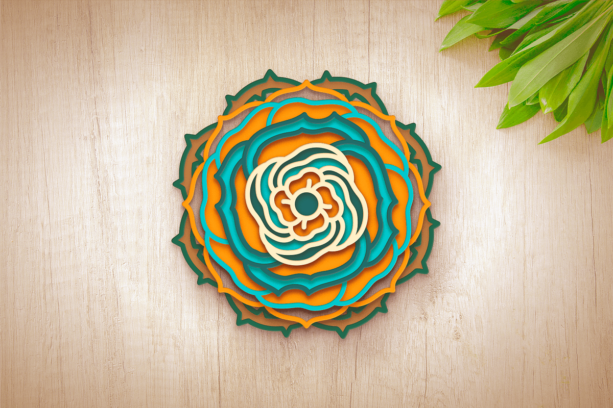 3D Rose Flower Mandala - SVG Cut Fil, a Decorative Illustration by Arshad Ali (Photo 7 of 8)