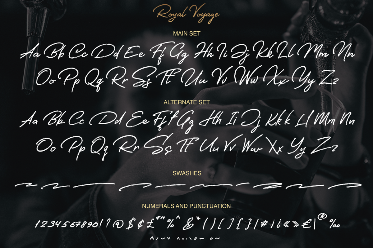 Royal Voyage, a Script Font by Larin Type Co. (Photo 12 of 12)