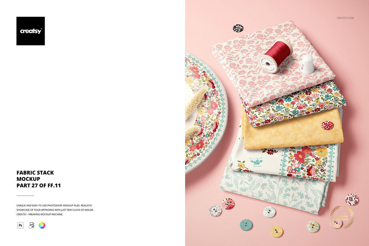 Fabric Stack Mockup (27/FFv.11), a Product Mockup by creatsy5 (Photo 1 of 8)