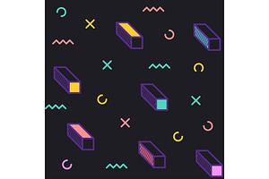 Trendy geometric elements. Memphis