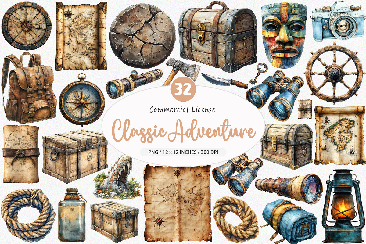 Classic Adventure ClipArt PNG, an Illustration by SinaCreation (Photo 1 of 10)