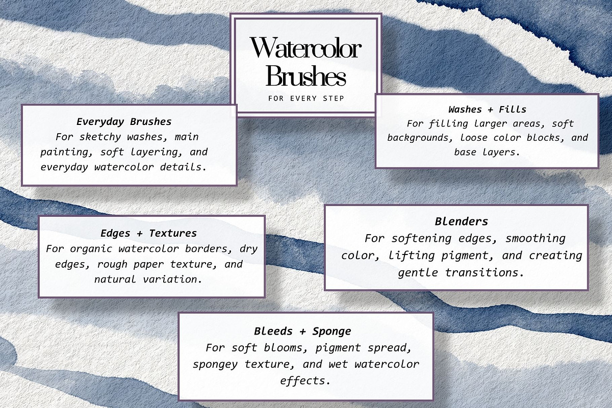 Pigment & Paper Brushes Procreate, a Brush Add-On by Fins and Fiction (Photo 2 of 13)