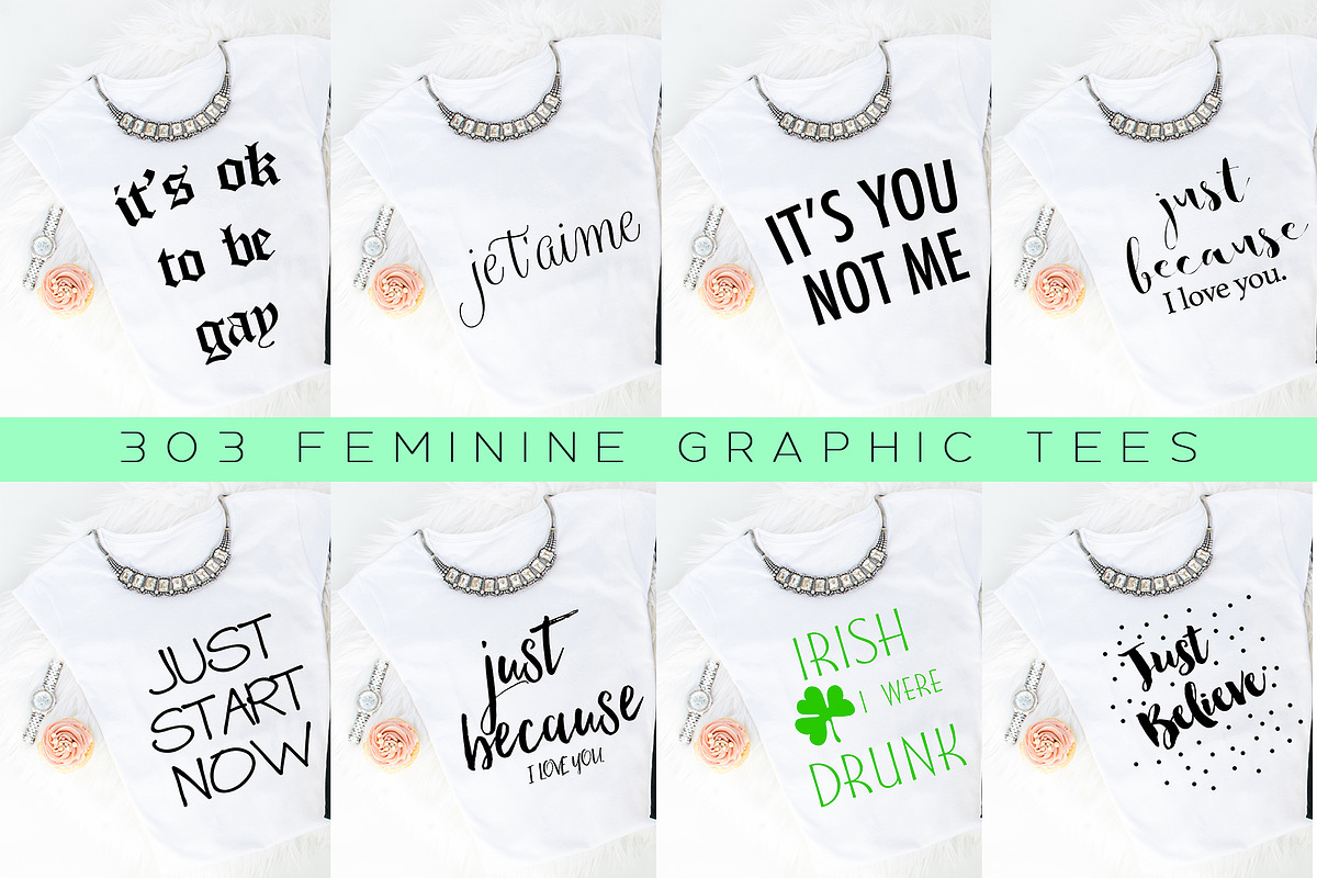 Big Bundle-Feminine Graphic Tees, a Background Graphic by iloladesign (Photo 18 of 36)