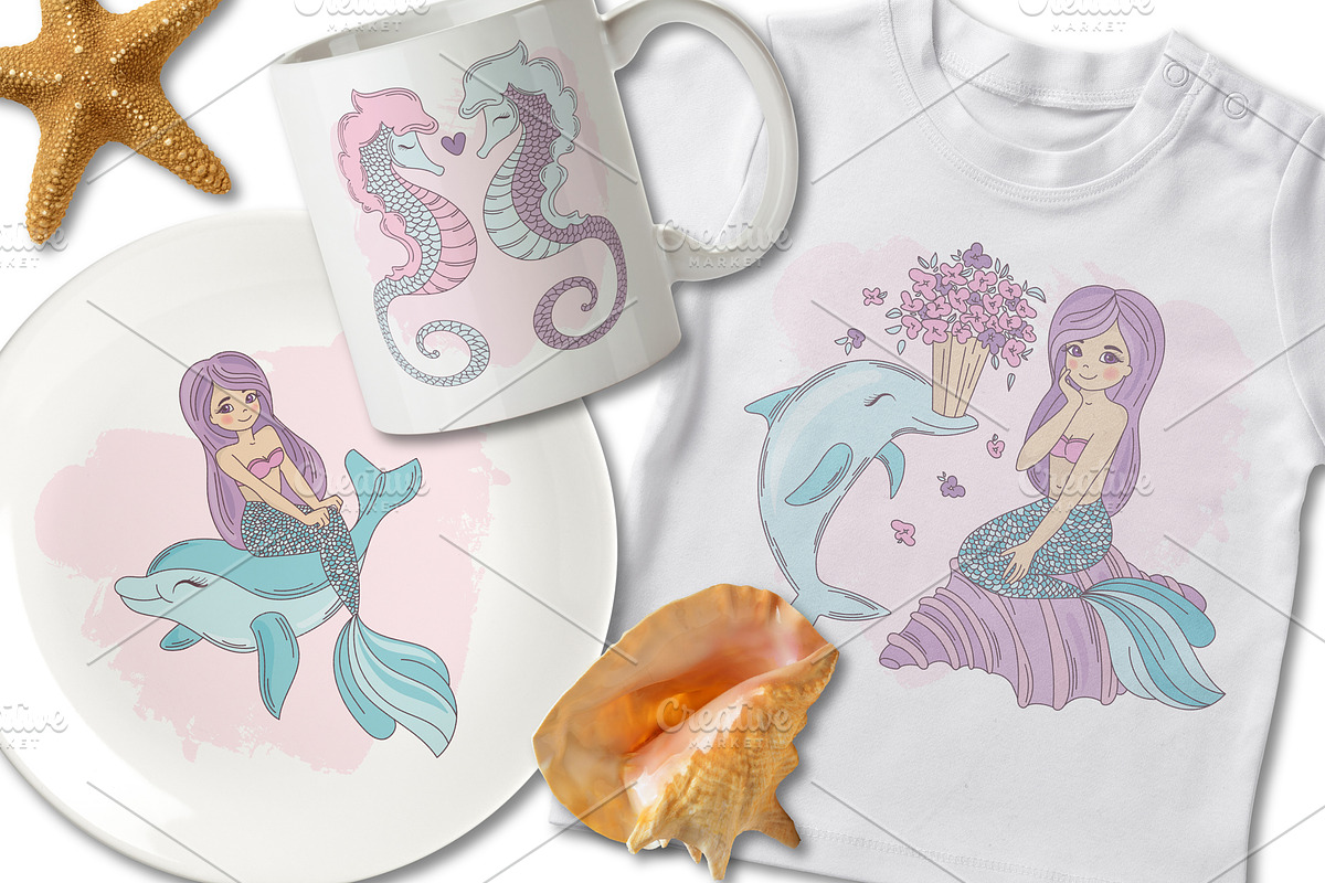 MERMAID IN LOVE, a Decorative Illustration by FARAWAYKINGDOM (Photo 7 of 11)
