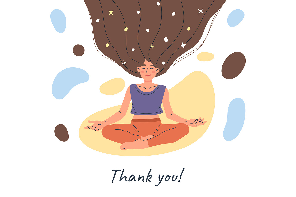 Meditating yoga peaceful characters, a Person Illustration by GreenSky (Photo 5 of 5)