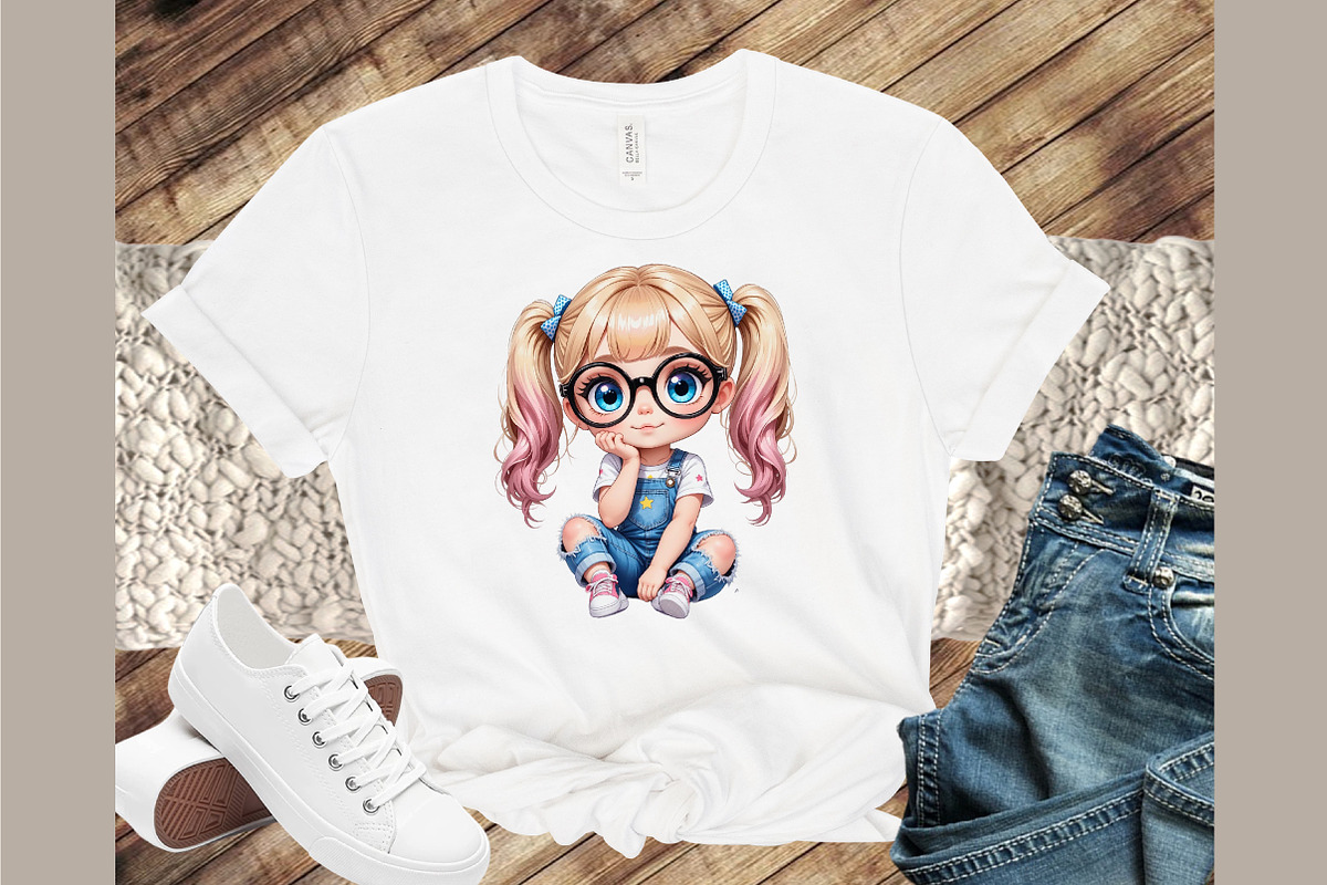 Quirky Cute Little Girl Clipart, an Illustration by Sublimation Artist (Photo 2 of 9)