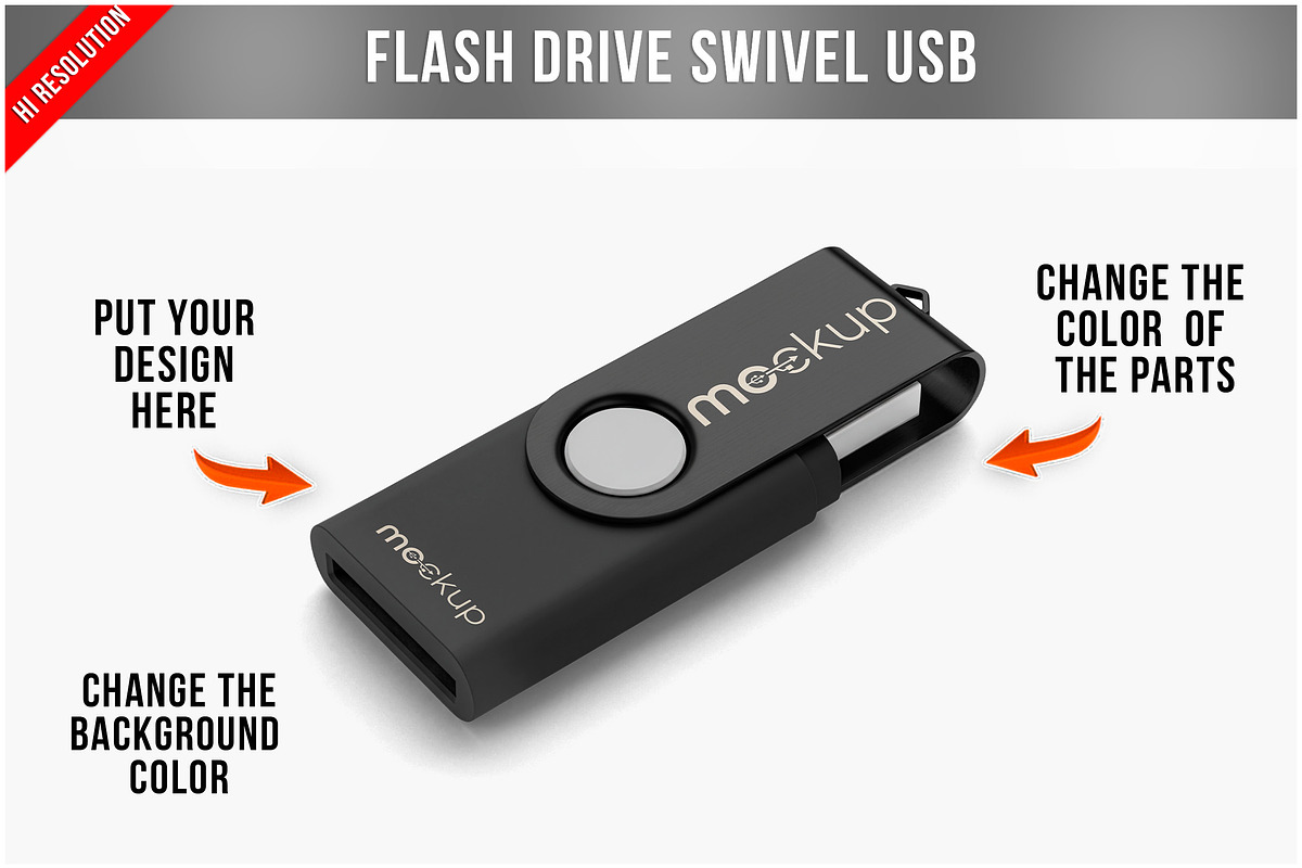 Flash Drive Swivel Usb Mockup PSD, a Product Mockup by Bruno's Shop (Photo 1 of 4)