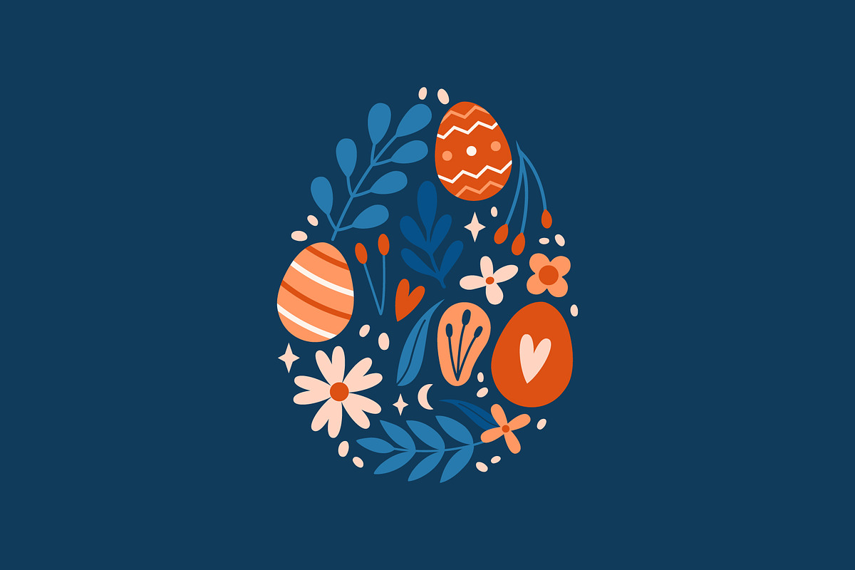Happy Easter Day. Decorative Set., a Seasonal Illustration by Renberrry.Store (Photo 10 of 10)