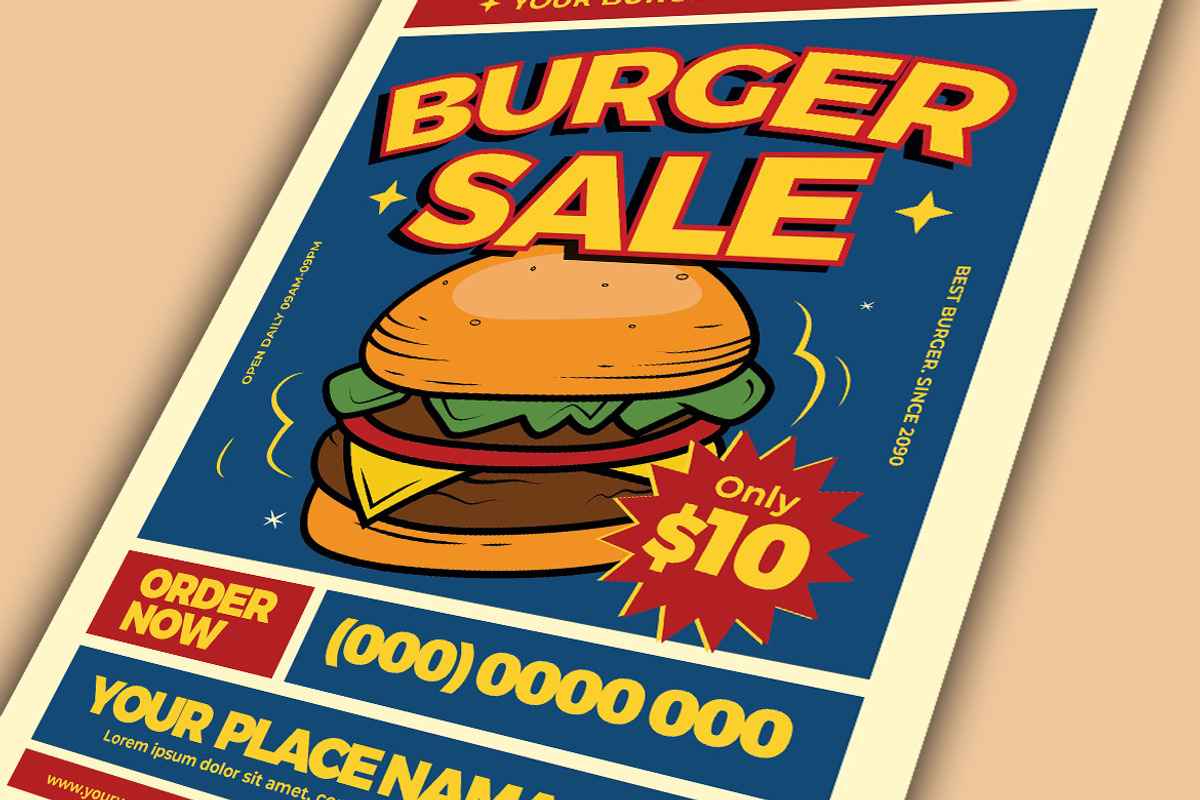 Classic Burger Promotion Flyer, a Flyer Template by megarez (Photo 2 of 2)