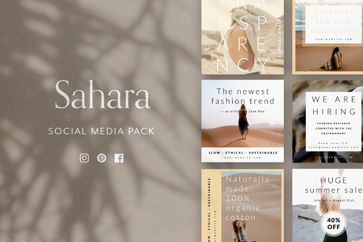 Sahara Social Media Pack, a Social Media Template by Eternel Design Studio (Photo 1 of 5)