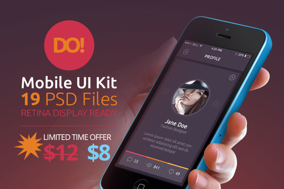 (33% OFF) DO! - Mobile UI Kit, an UI Kit Template by Pixel Strawberry (Photo 1 of 5)