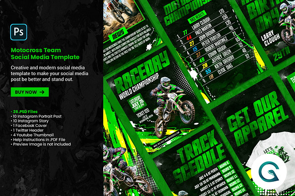 Motocross Team Social Media Template preview 7