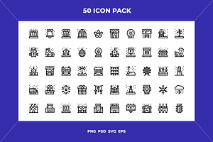 Christmas city icons, an Outline Icon by Wencory