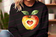 Apple Clipart Bundle, Watercolor PNG, an Illustration by DreamCafeArt (Thumbnail 6 of 7)