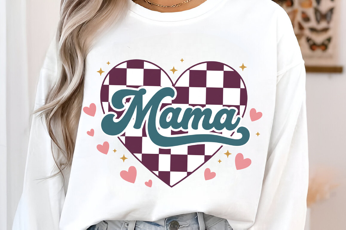 Mama Checkered Heart PNG, Valentines, an Illustration by designcity5 (Photo 4 of 9)